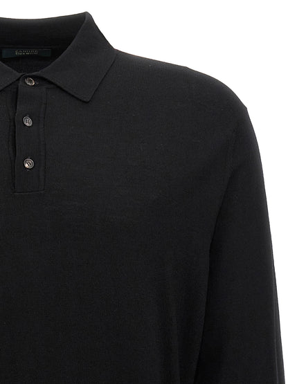 ZANONE Black Virgin Wool Polo Shirt