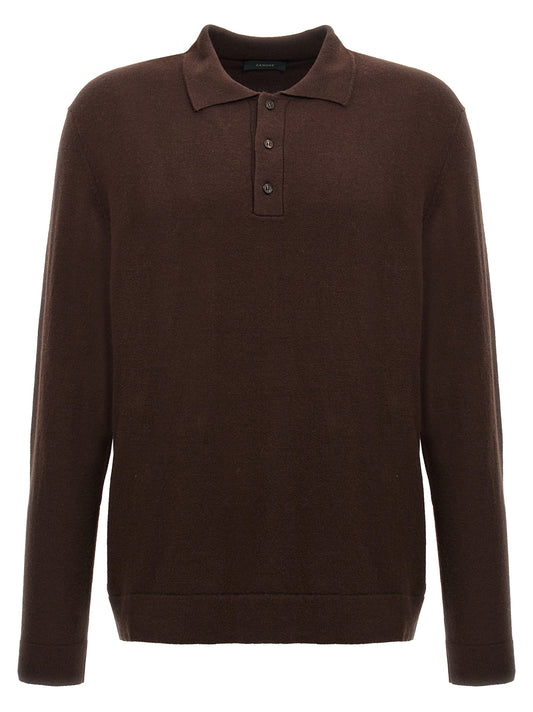 This Polo Shirt by ZANONE for men in cashmere virgin wool brown presents a flawless silhouette, showcasing flawless long-sleeve detailing and a refined for a truly flawless aesthetic.