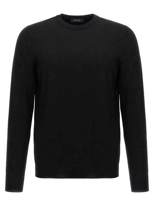 Cardigan by ZANONE for men in polyamide & virgin wool black features an impeccable silhouette, showcasing a sophisticated crew neckline and long-sleeve detail for a truly impeccable finish.