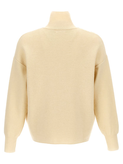 MA'RY'YA White Merino Wool Cardigan