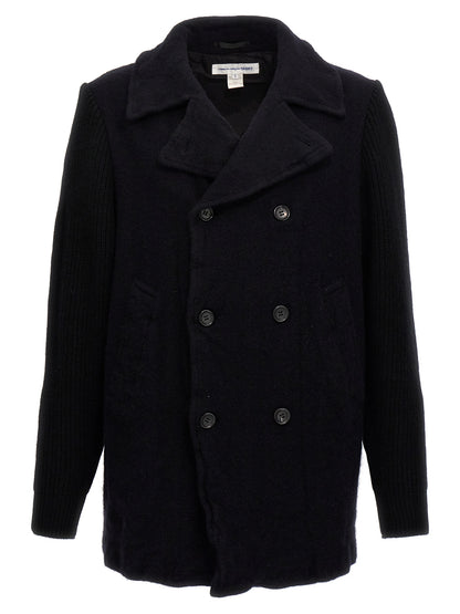 Comme Des Garçons Blue Wool Coat