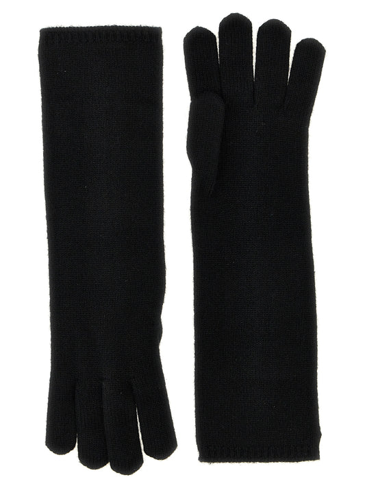 Gloves by Max Mara for women in cashmere black presents a sartorial silhouette, showcasing sartorial across a sophisticated gloves design.