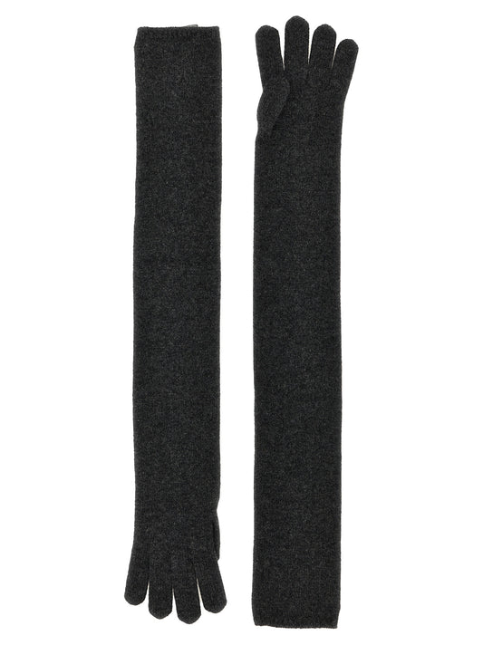 Gloves by Max Mara for women in cashmere gray presents a distinguished silhouette, artfully detailed with distinguished and a refined gloves for a premium, sophisticated look.