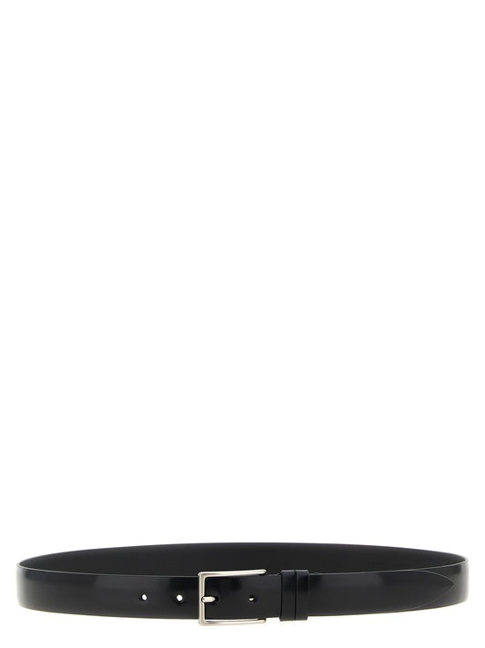 ZERBINI CLAUDIO Black Leather Regular Belt