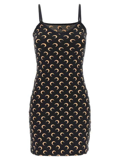 Marine Serre Black Polyamide Short Dress