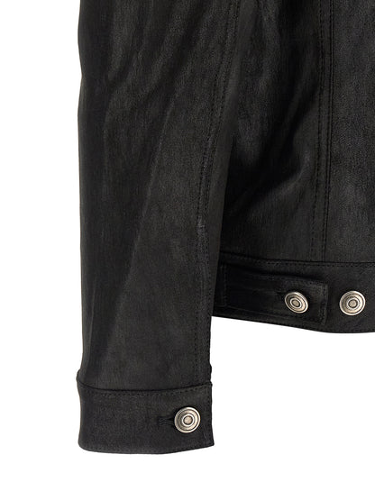 GIORGIO BRATO Black Lamb Leather Leather Jacket