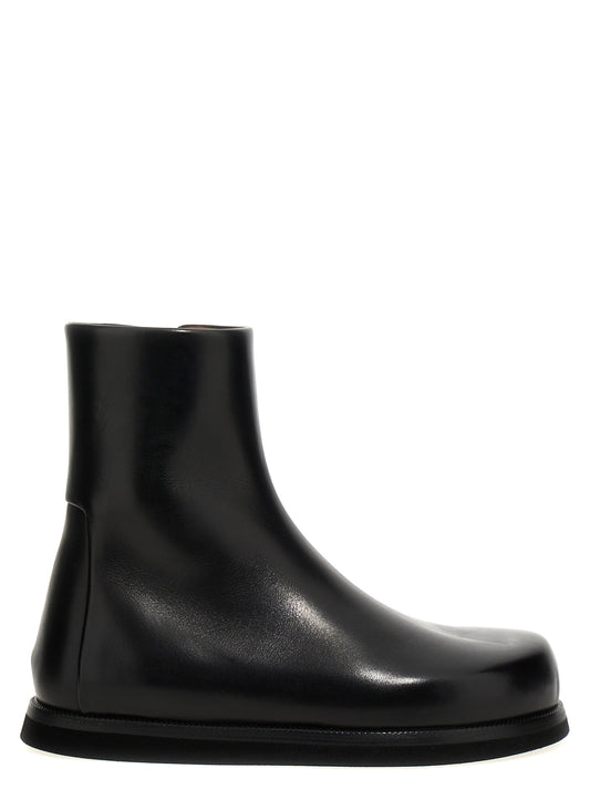 Ankle Boots by Marsell for women in calfskin leather black features an dynamic silhouette, showcasing the dynamic Women's Calfskin Leather Ankle Boots design with its distinctive and elegant .