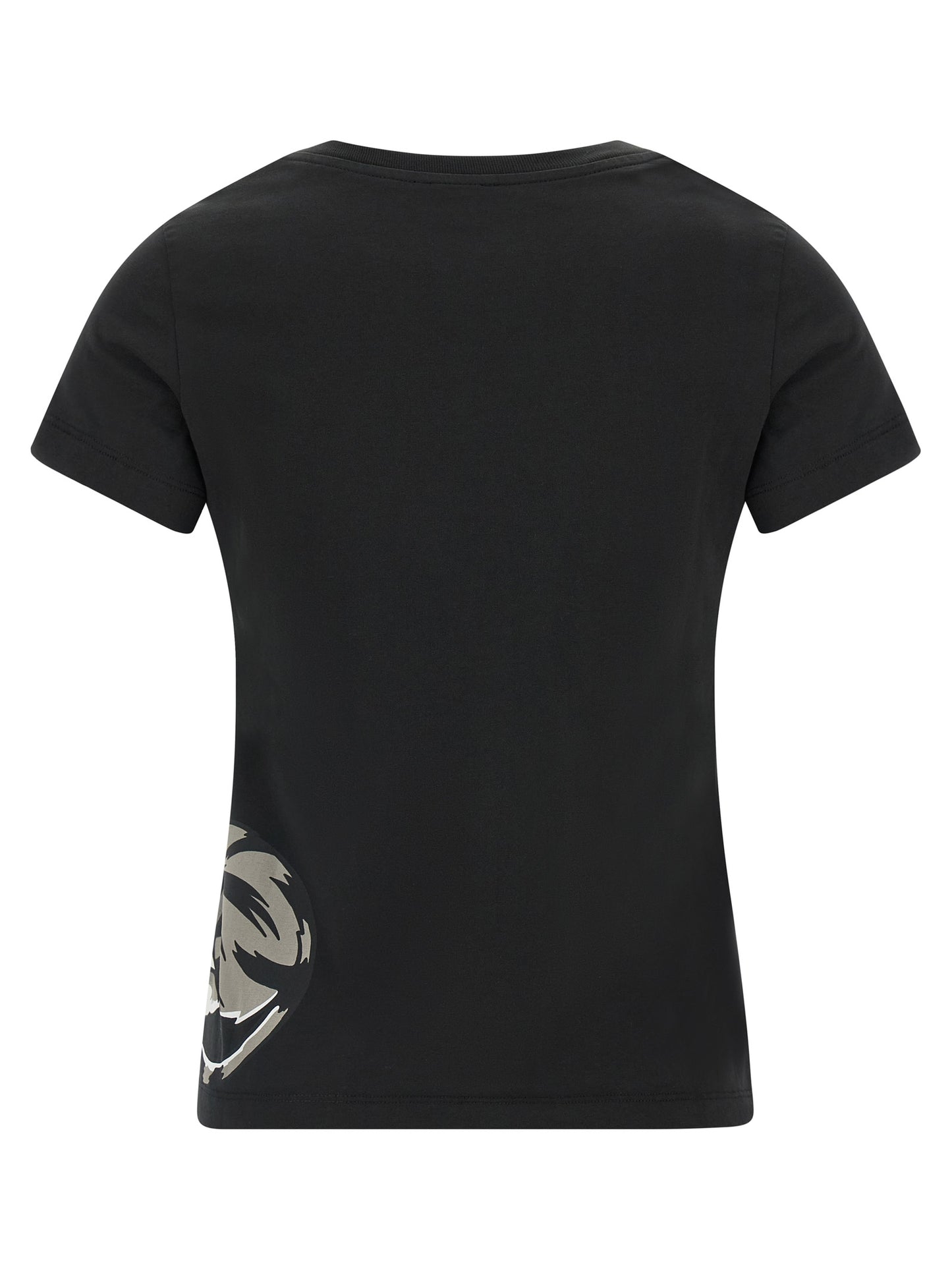 T-Shirt by Kenzo for women in cotton black & print features an edgy silhouette, meticulously detailed with a sophisticated and for a truly edgy finish.