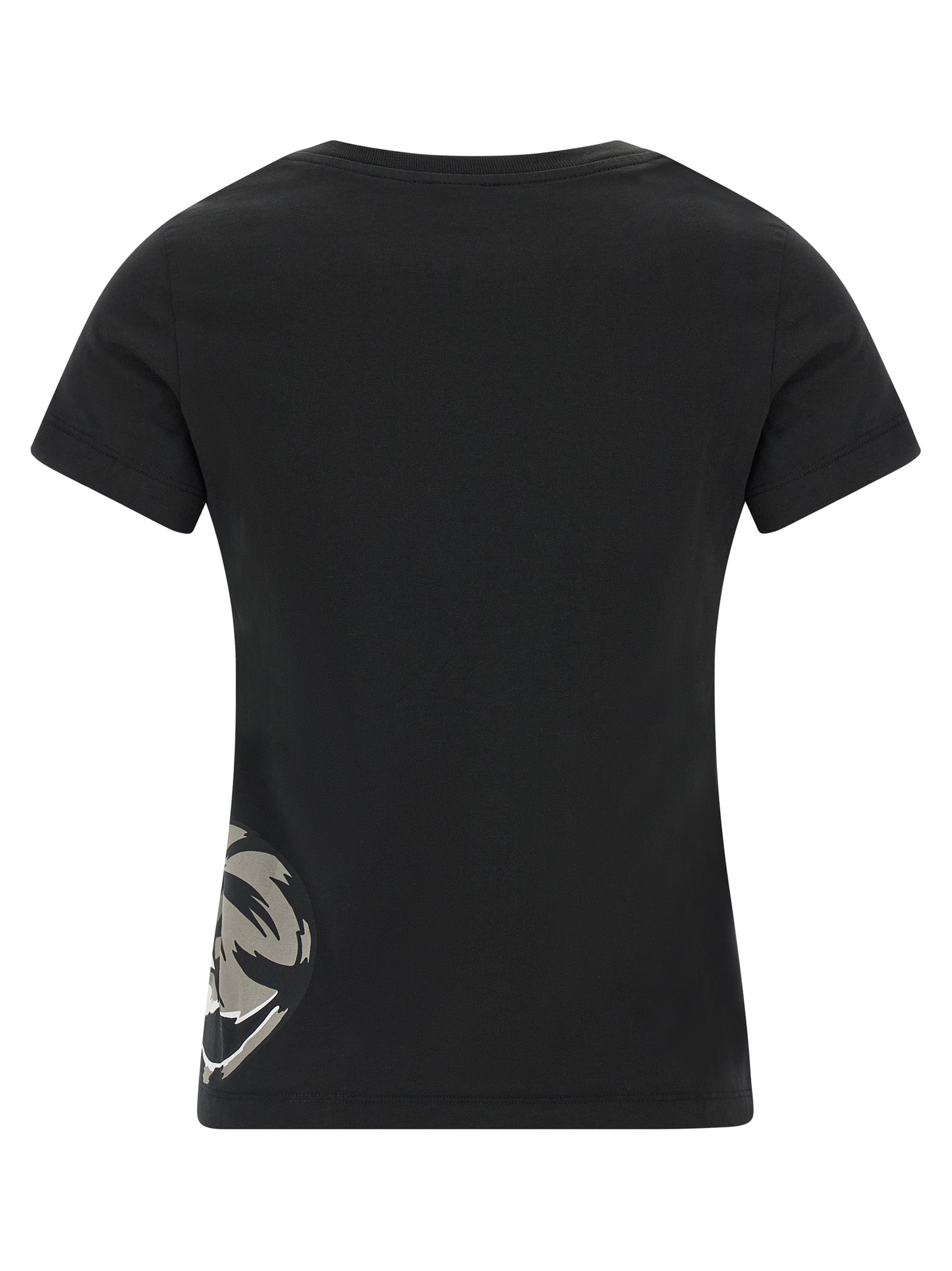 T-Shirt by Kenzo for women in cotton black & print features an edgy silhouette, meticulously detailed with a sophisticated and for a truly edgy finish.