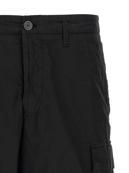Stone Island Black Cotton Bermuda Shorts