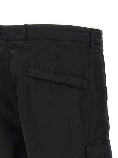 Stone Island Black Cotton Bermuda Shorts