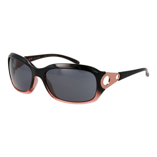 Sunglasses by Ted Baker for women in tr90 & acetate black features a sumptuous silhouette, showcasing a sumptuous rectangle full-rim frame design in black coloured frame with high-performance non-polarized category-3-dark-tint lens.