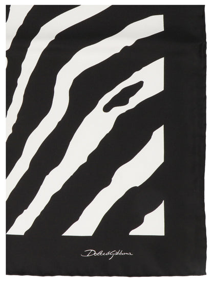 Scarf by Dolce & Gabbana for women in silk bicolour, black, white & print showcases a eye catching silhouette, artfully capturing the essence of the eye catching Silk Scarf design for a sophisticated look.