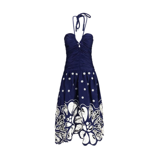 FARM RIO Blue Cotton Casual Dress