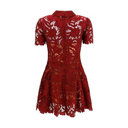 Self-Portrait Bordeaux Polyester Cocktail Dress