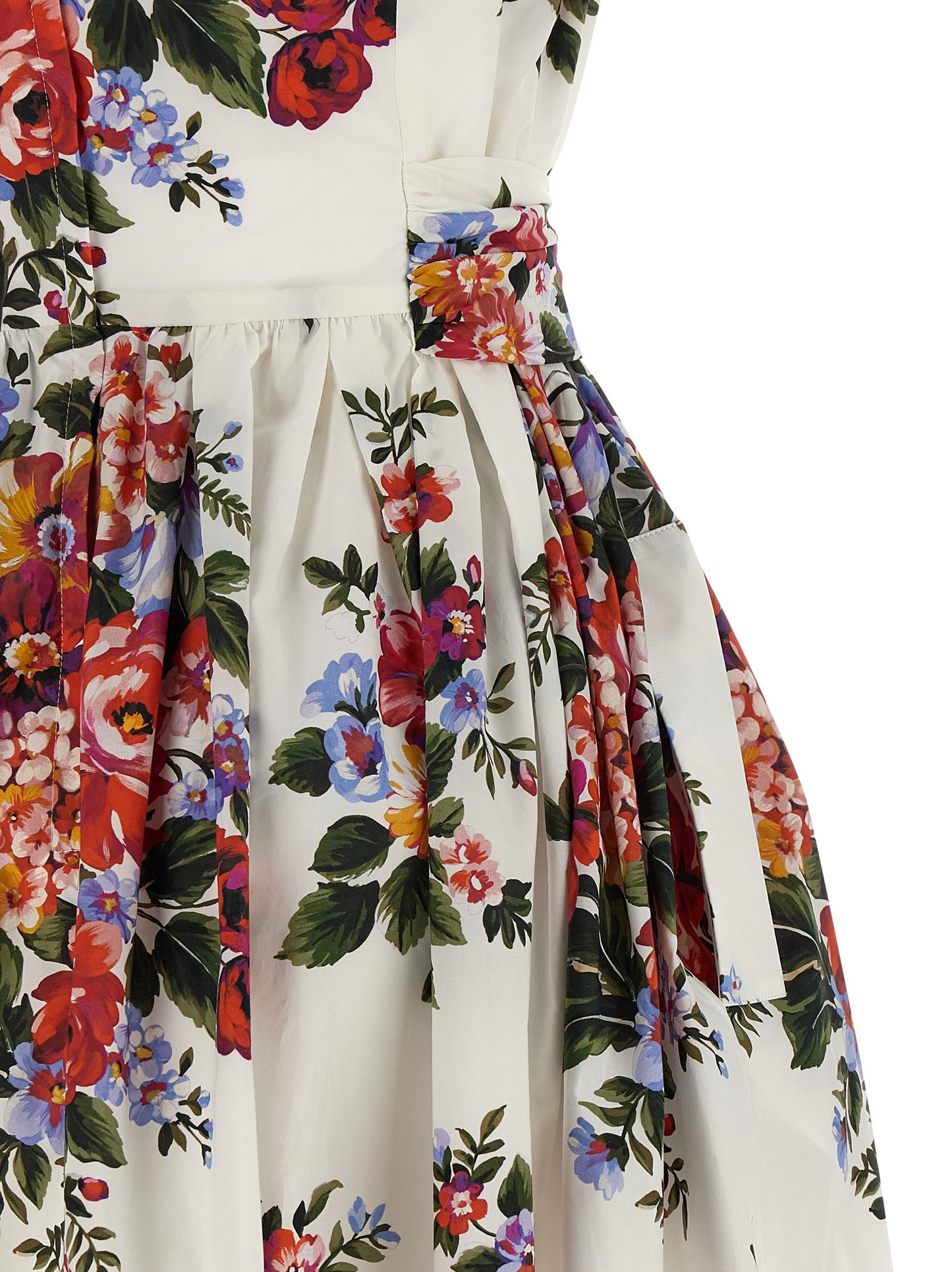Dress by Dolce & Gabbana for women in cotton white & print showcases a striking silhouette, elegantly detailed with a , refined , and a striking midi for a striking finish.