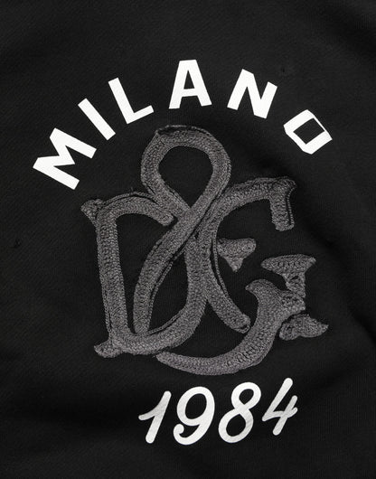 Dolce & Gabbana Men's Regular Fit Cotton Sweatshirt Hoodie - Black Print