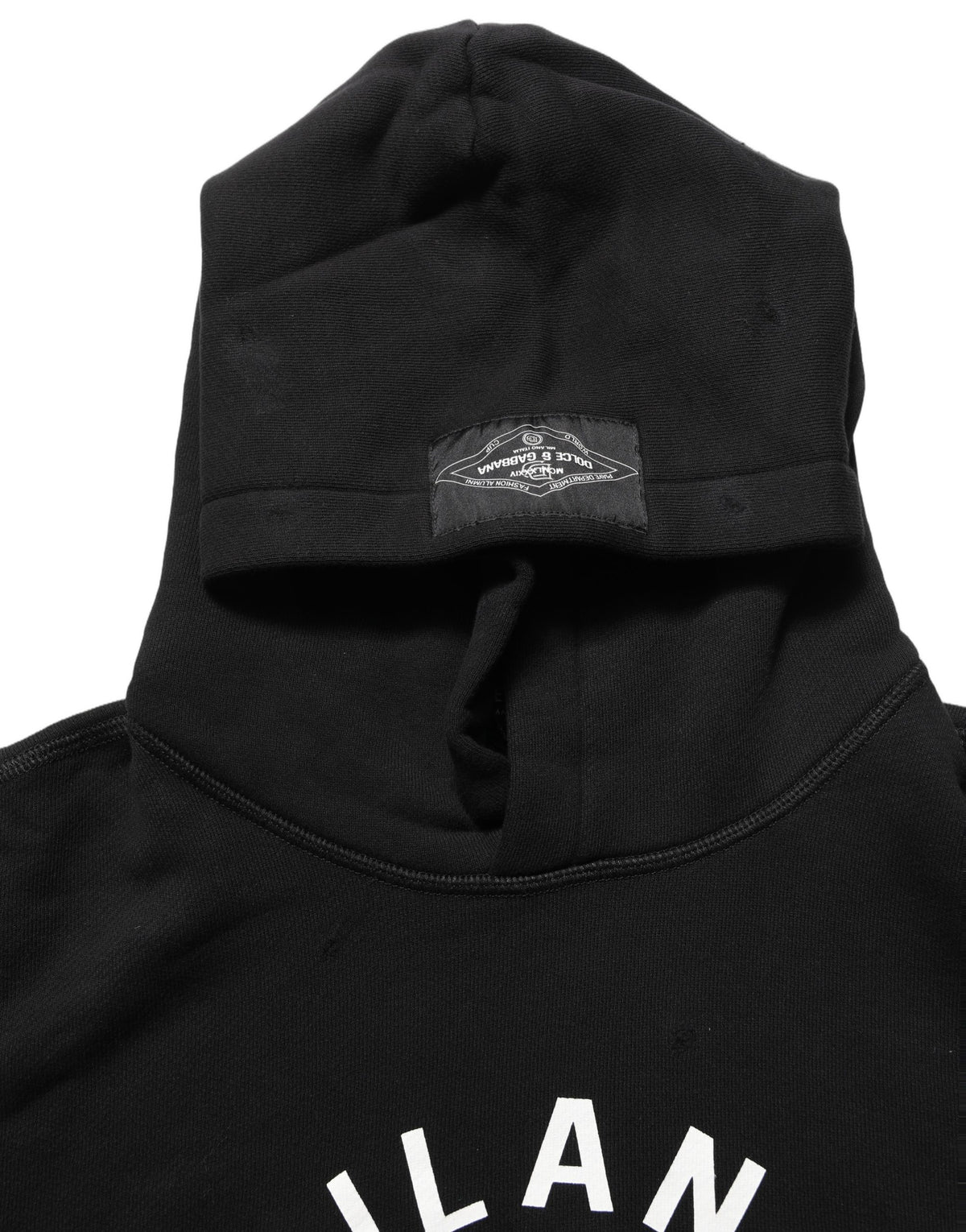 Dolce & Gabbana Men's Regular Fit Cotton Sweatshirt Hoodie - Black Print
