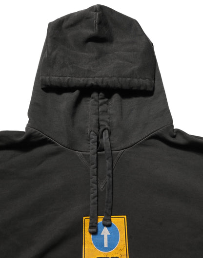 Dolce & Gabbana Men's Regular Fit Oversized Cotton Sweatshirt Hoodie - Black