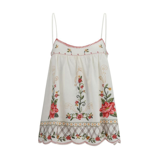 FARM RIO Multicolor Linen Sleeveles T-Shirt
