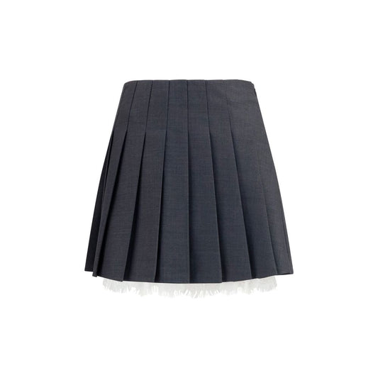 Self-Portrait Gray Polyamide Mini Skirt