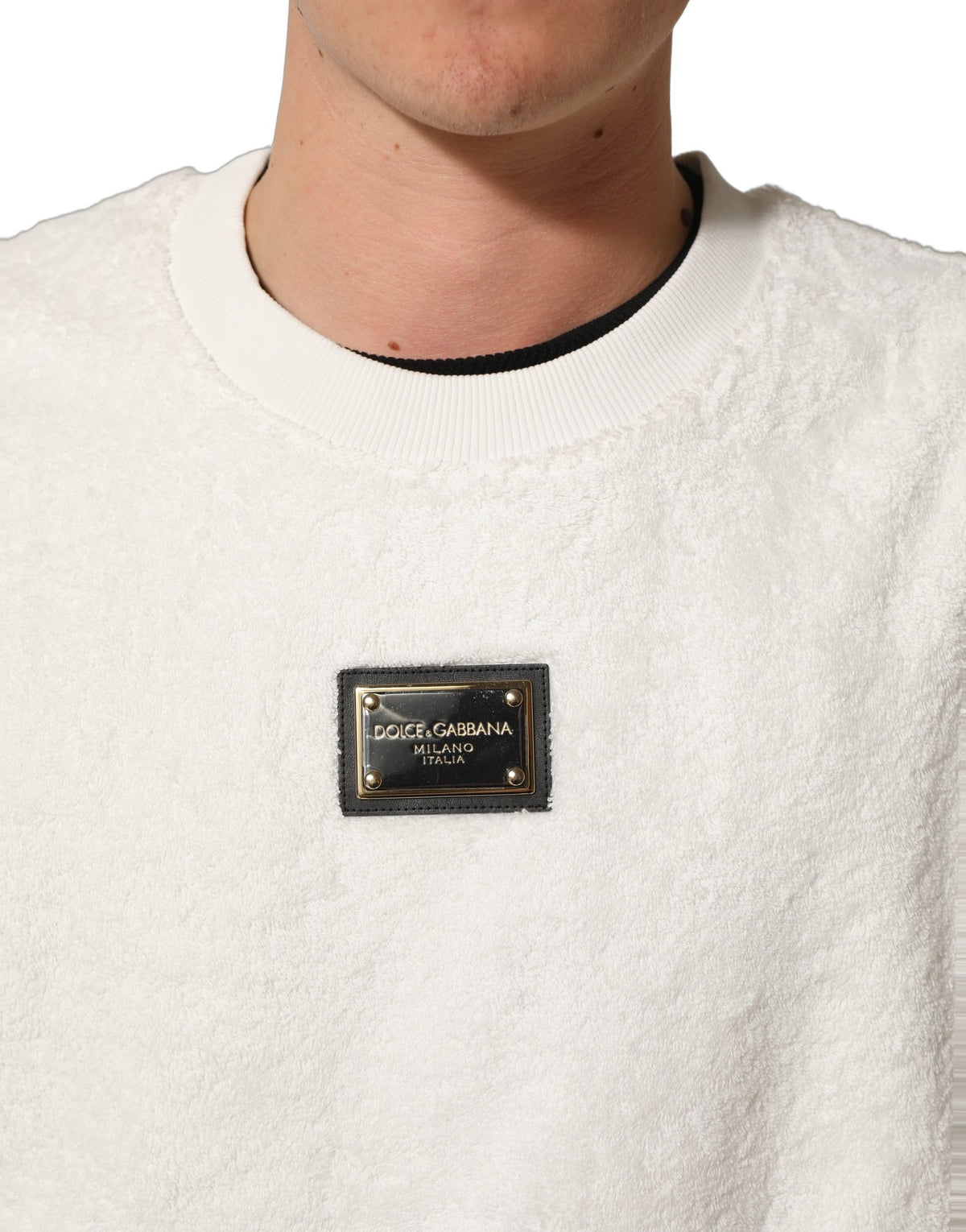Dolce & Gabbana Men's Regular Fit Cotton Sweatshirt - White