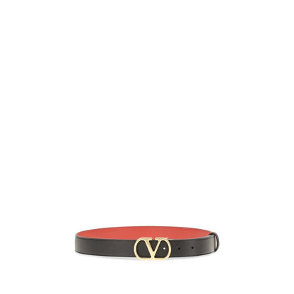 Valentino Garavani Black Calf Leather Bos Taurus Regular Belt