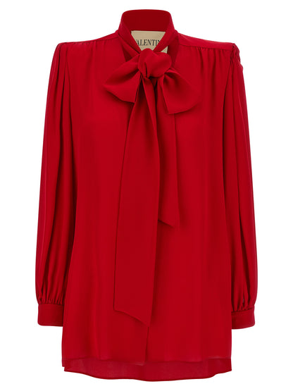 Valentino Garavani Red Silk Blouse