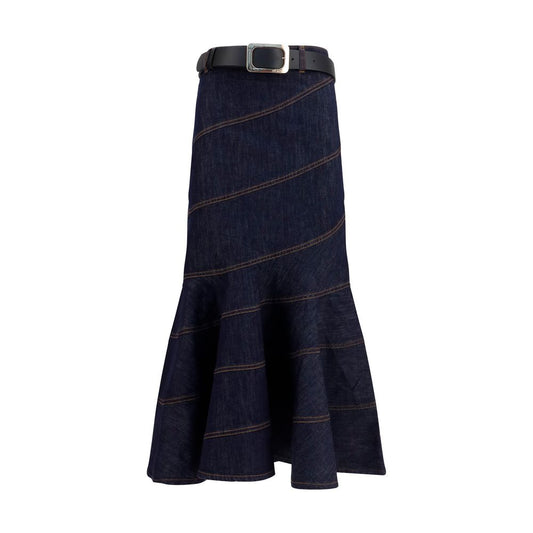 Self-Portrait Blue Denim Skirt