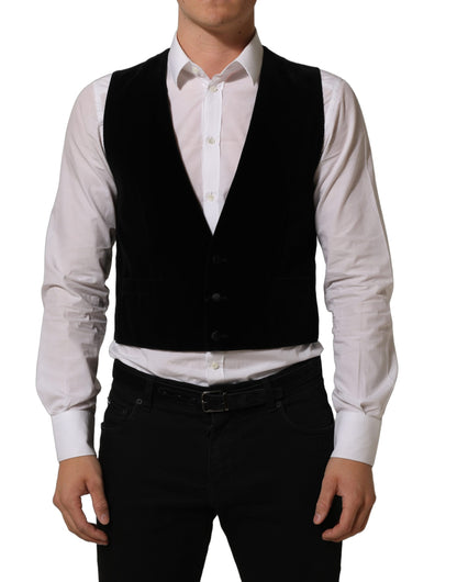 Dolce & Gabbana Men's Silk Virgin Wool Cotton & Polyester Vest - Black