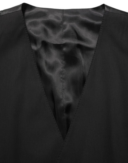 Dolce & Gabbana Men's Virgin Wool Viscose & Cupro Vest - Black