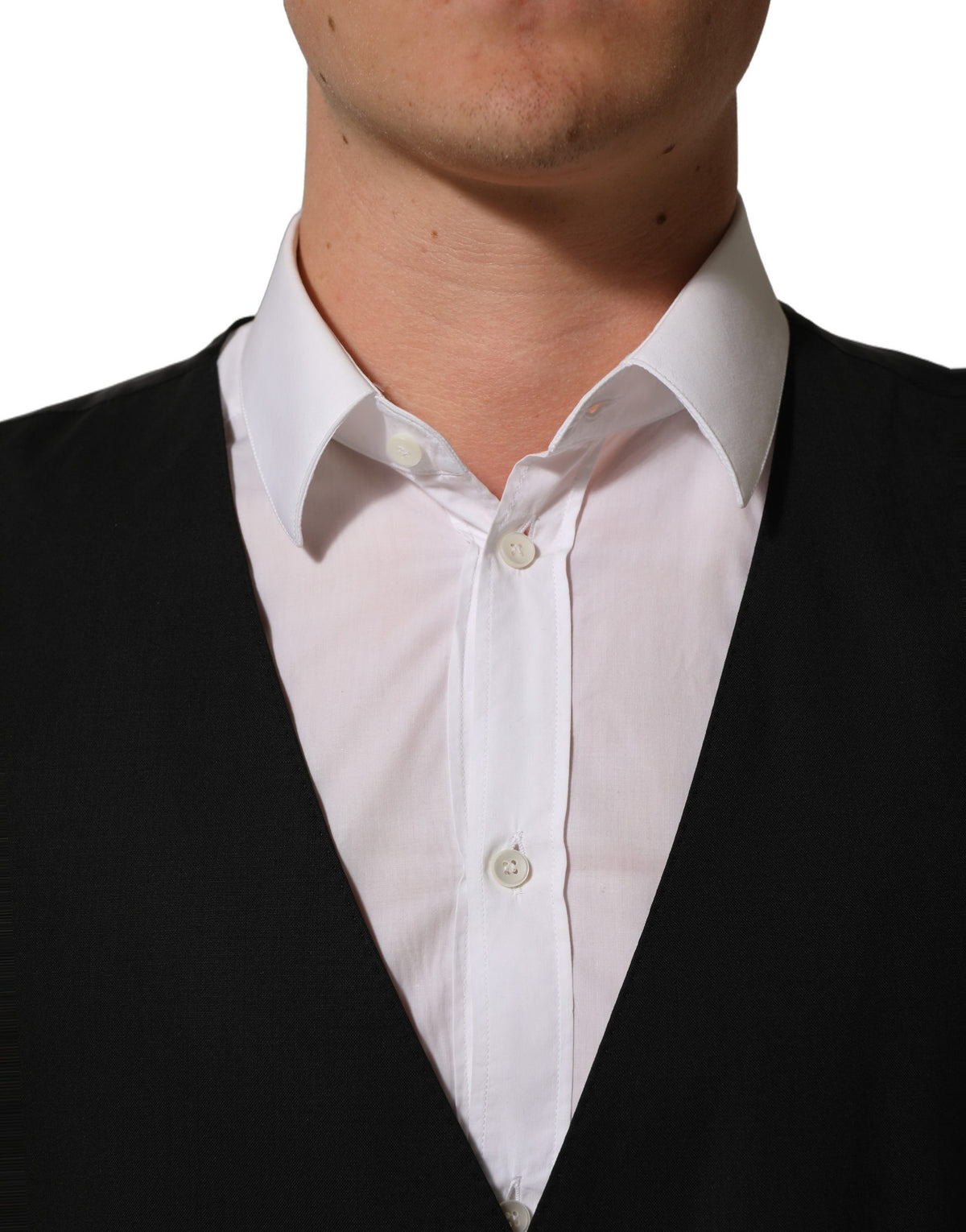 Dolce & Gabbana Men's Virgin Wool Viscose & Cupro Vest - Black