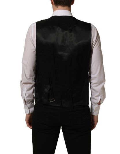 Dolce & Gabbana Men's Virgin Wool Viscose & Cupro Vest - Black