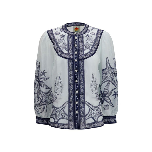 FARM RIO White Ramie Blouse
