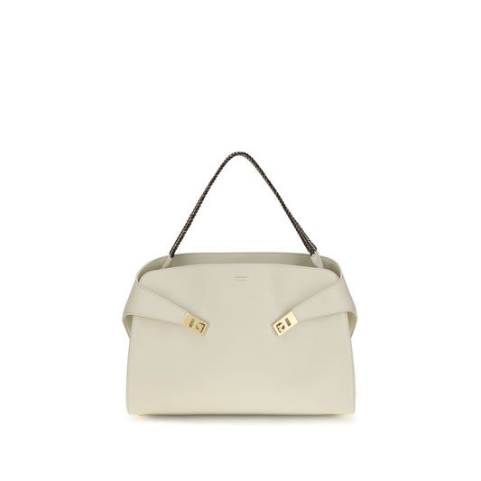 Large Shoulder Bag by Ferragamo for women in bos taurus calf nappa leather beige & signature features a stately silhouette, showcasing a secure zipper, magnetic & buckle, ample built-in-compartments, and stately shoulder-strap, handle & adjustable-strap for a stately finish.