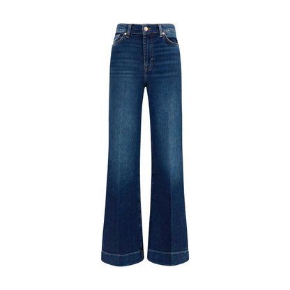 7FOR Blue Cotton Flared Jeans