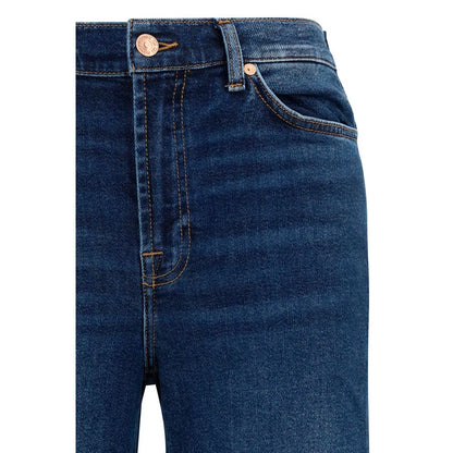 7FOR Blue Cotton Flared Jeans