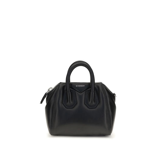 Mini Handbag by Givenchy for women in polyester black, silver & signature features a signature silhouette, showcasing a secure zipper and signature with versatile handle & adjustable-strap for a sophisticated look.
