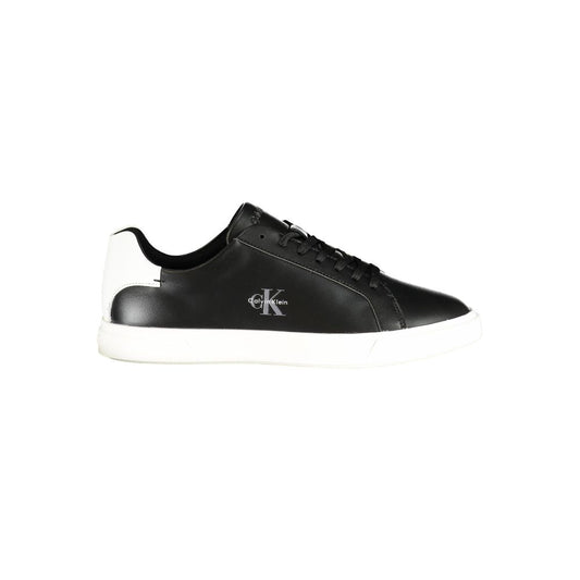 Athletic Sneakers by Calvin Klein for women in polyester polyurethane leather black & white showcases an impeccable silhouette, defined by an impeccable athletic style design that perfectly captures the essence of the Women's Athletic Polyester Polyurethane Leather Sneakers.