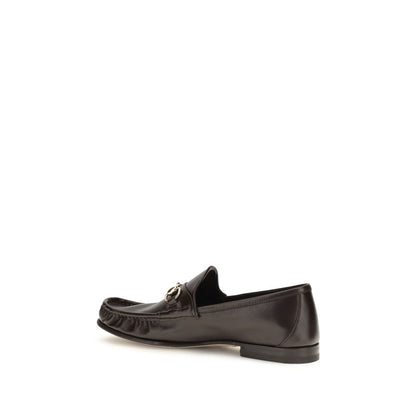 Gucci Brown Calf Leather Bos Taurus Slip-On Loafers