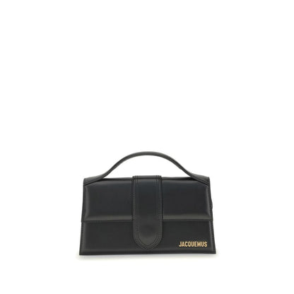 Large Flap Handbag by Jacquemus for women in bos taurus calf leather black features an refined silhouette, showcasing a secure flap & magnetic, ample cardholder, and versatile shoulder-strap & handle for a sophisticated refined aesthetic.