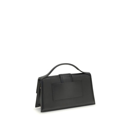 Large Flap Handbag by Jacquemus for women in bos taurus calf leather black presents a ornamental silhouette, showcasing a secure flap & magnetic, ample cardholder, and versatile shoulder-strap & handle for a ornamental finish.