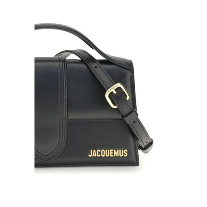 Large Flap Handbag by Jacquemus for women in bos taurus calf leather black features a exquisite silhouette, showcasing a secure flap & magnetic and exquisite cardholder with versatile shoulder-strap & handle for a exquisite finish.
