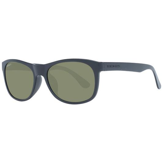 Sunglasses by Serengeti for unisex in and black featuring an opulent rectangle full-rim frame design with a sophisticated black coloured frame finish and high-performance polarized category-3-dark-tint lens.