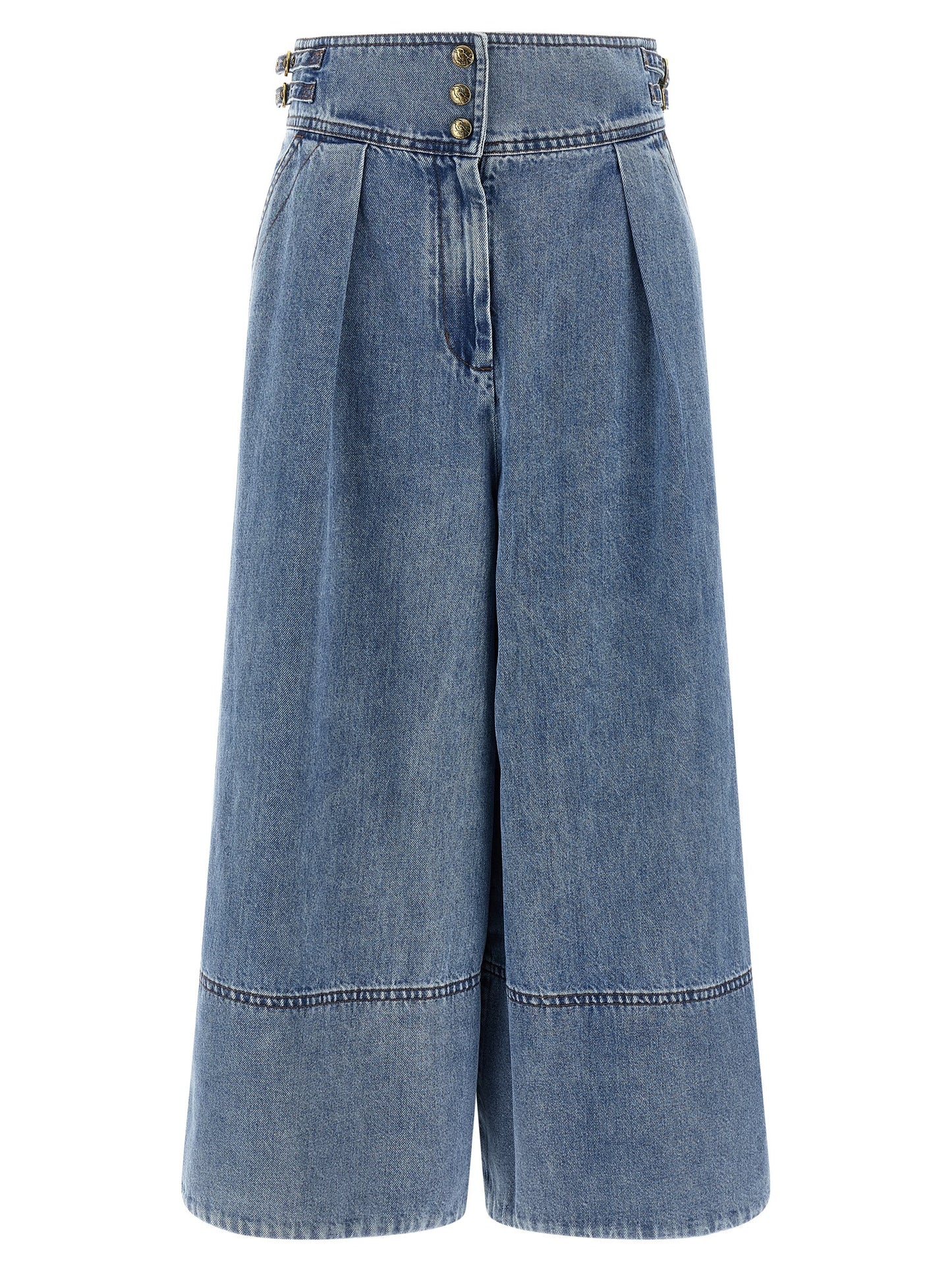 Zimmermann Blue Cotton Cropped Jeans