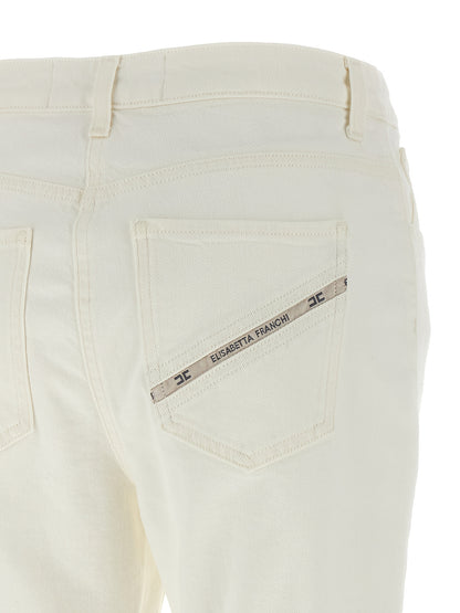 Elisabetta Franchi White Cotton Jeans Denim
