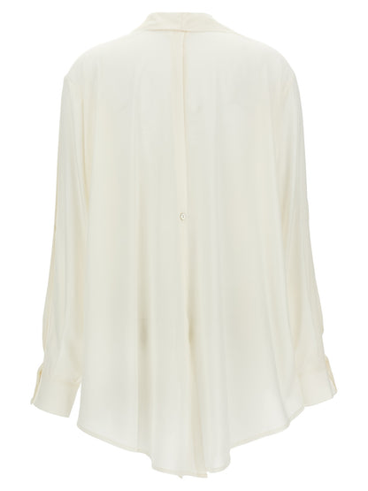 DI.LA3 PARI' White Silk Blouse
