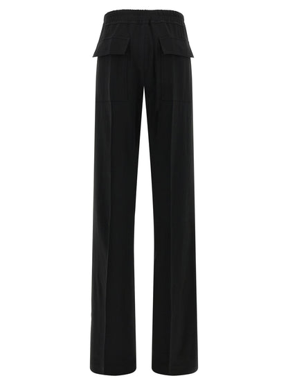 Rick Owens Black Viscose Casual Pants