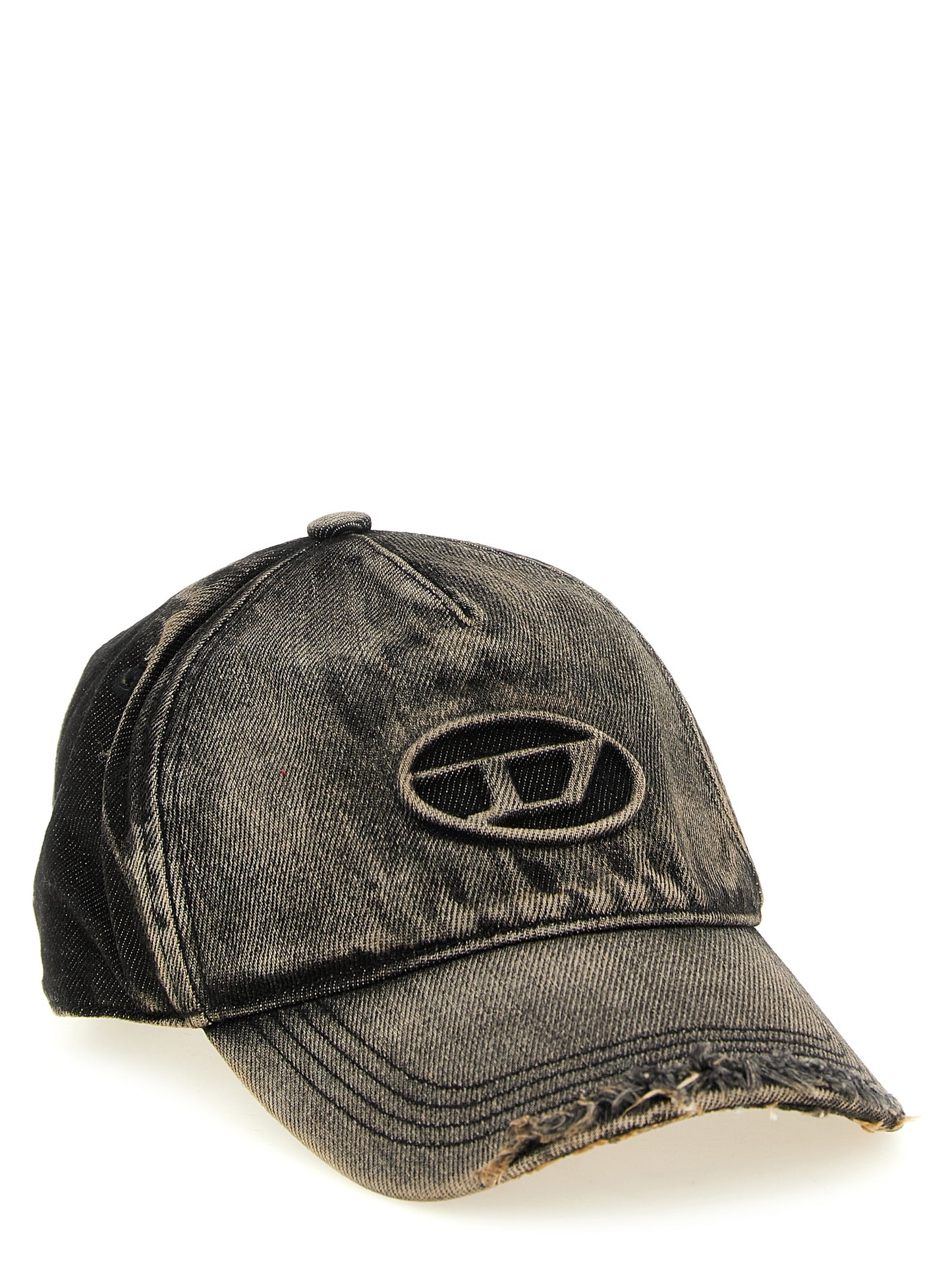 Diesel Denim Cotton Baseball Cap - Black Red