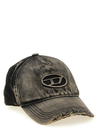 Diesel Denim Cotton Baseball Cap - Black Red
